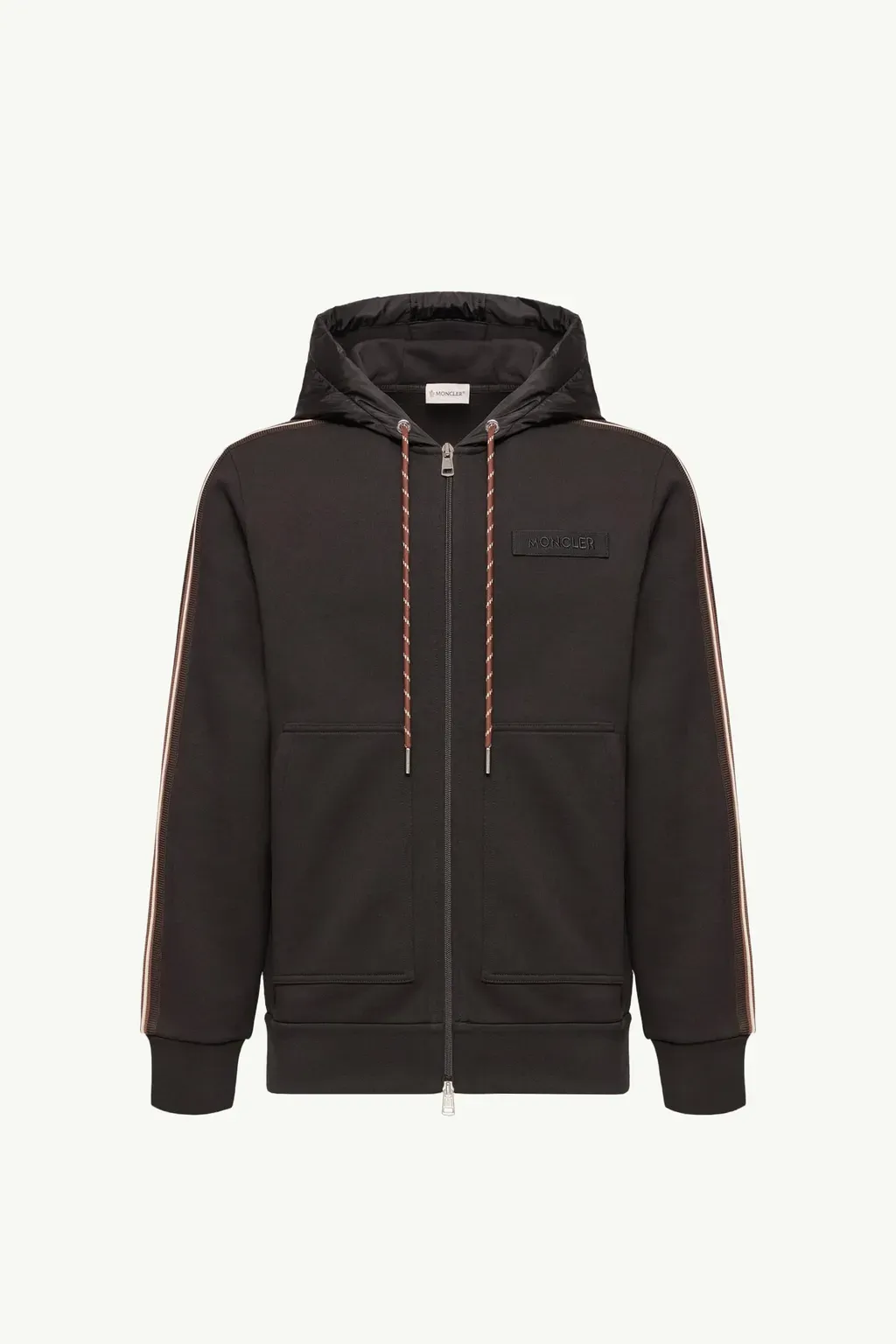 Striped Logo Cotton Hoodie