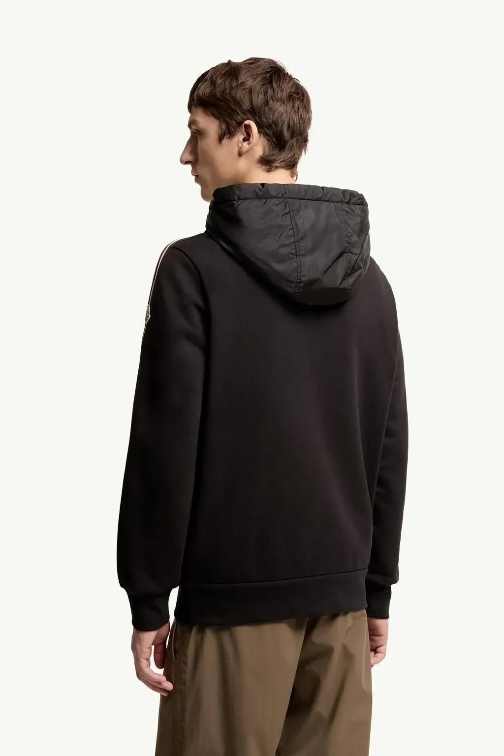 Striped Logo Cotton Hoodie