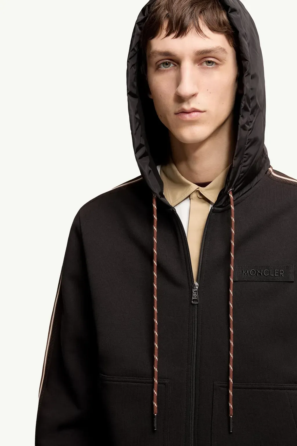 Striped Logo Cotton Hoodie
