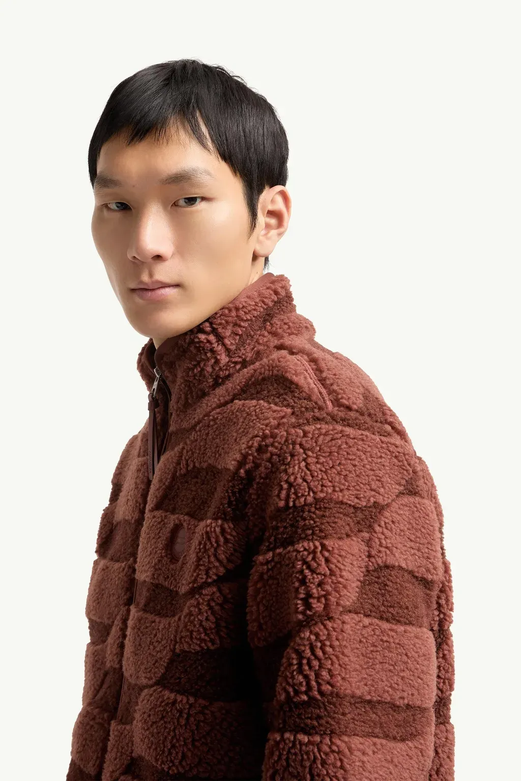 Teddy Jacquard Zip-Up Sweatshirt