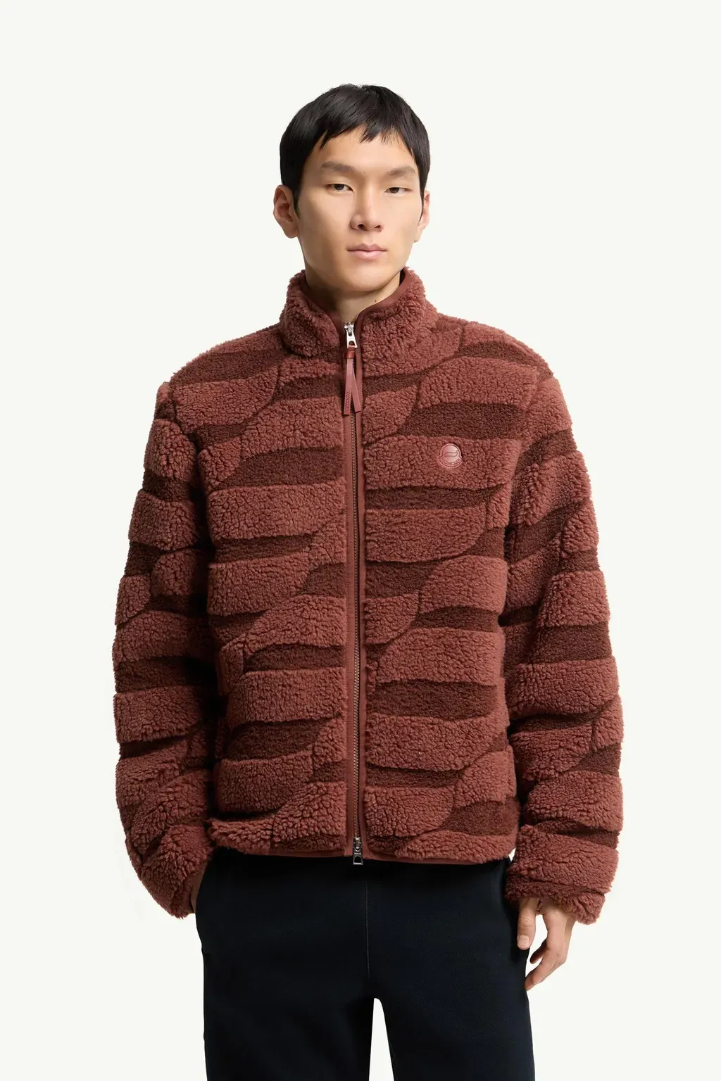 Teddy Jacquard Zip-Up Sweatshirt