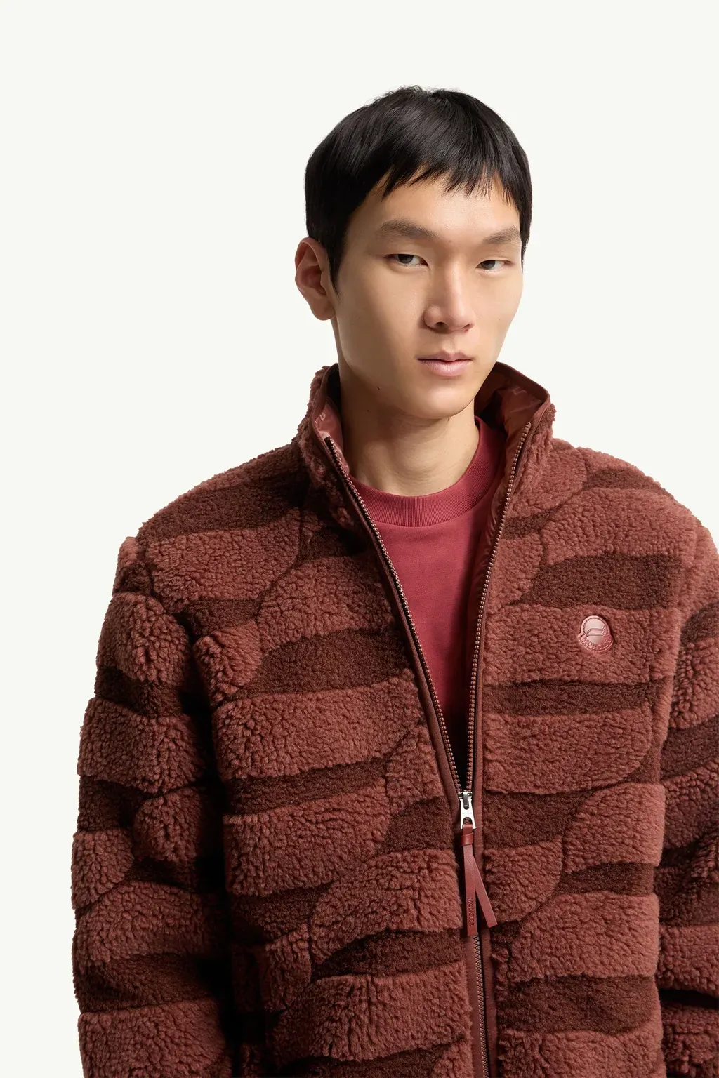 Teddy Jacquard Zip-Up Sweatshirt