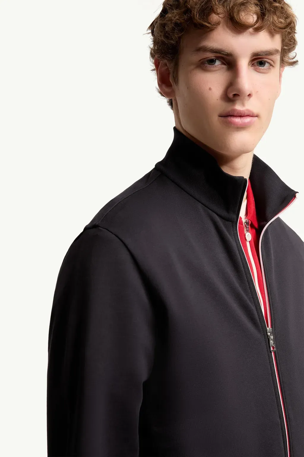 Tricolour-Trimmed Cotton Zip-Up Sweatshirt