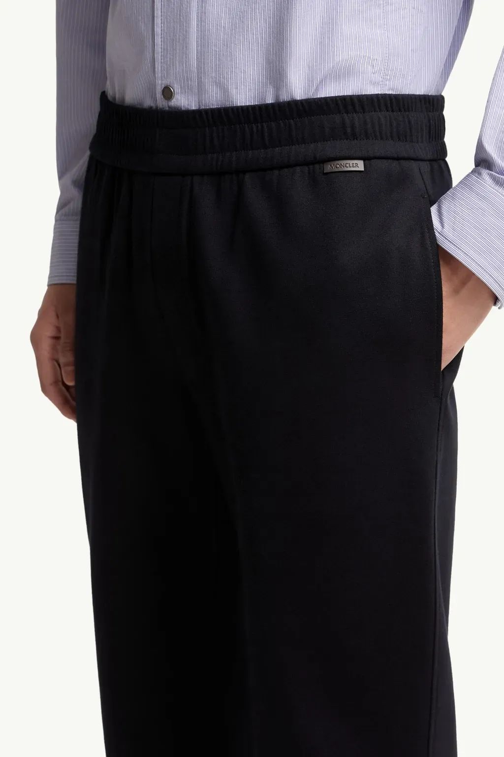 Leather Logo Cotton Blend Track Pants
