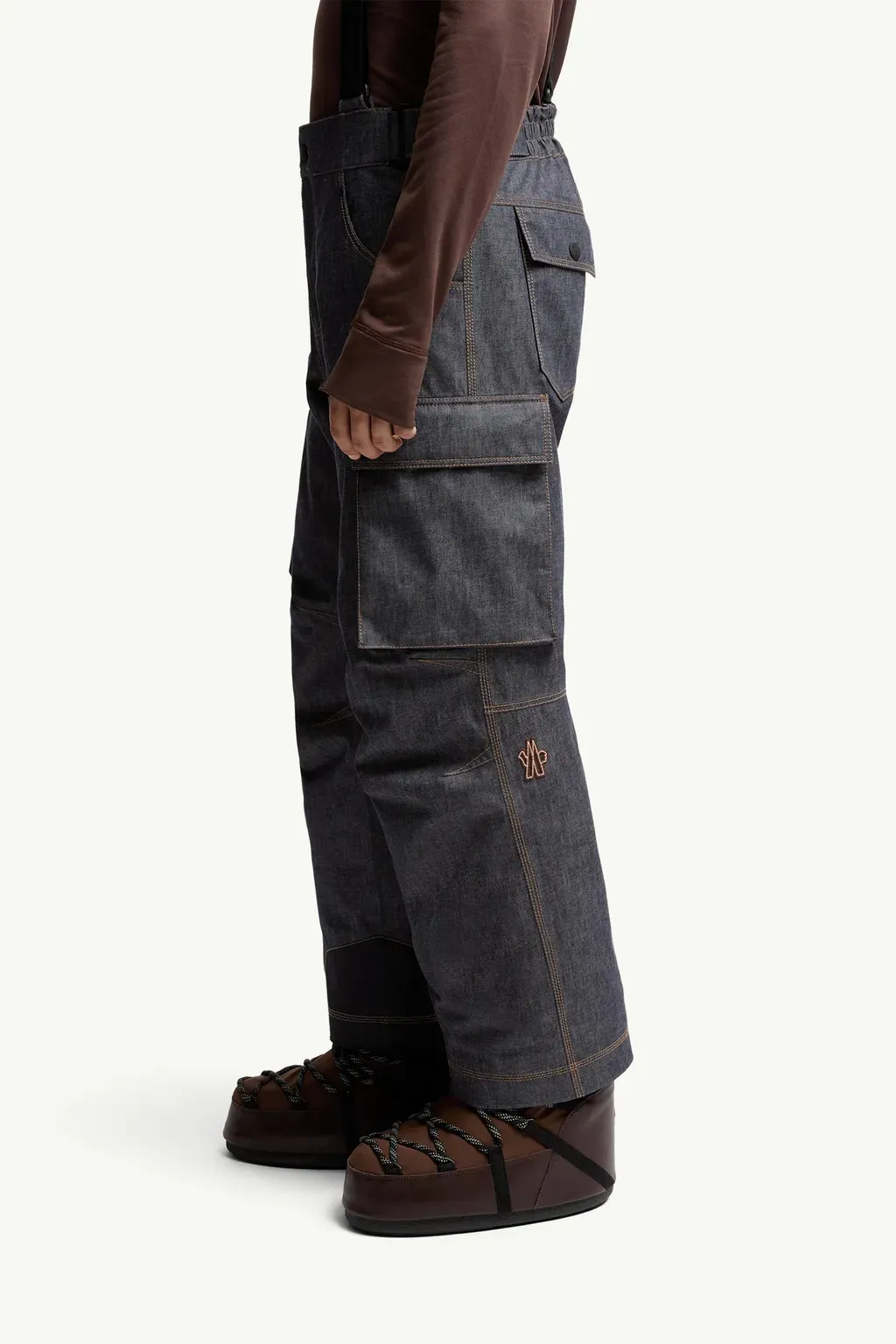 Padded Denim Ski Bib
