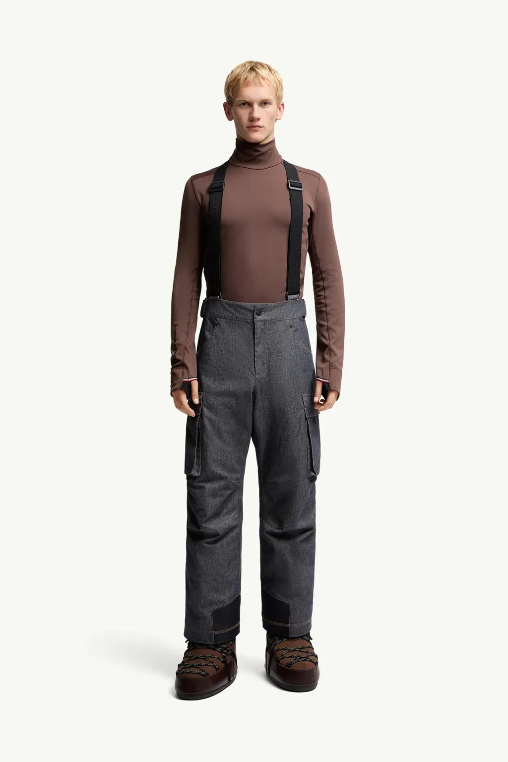 Padded Denim Ski Bib