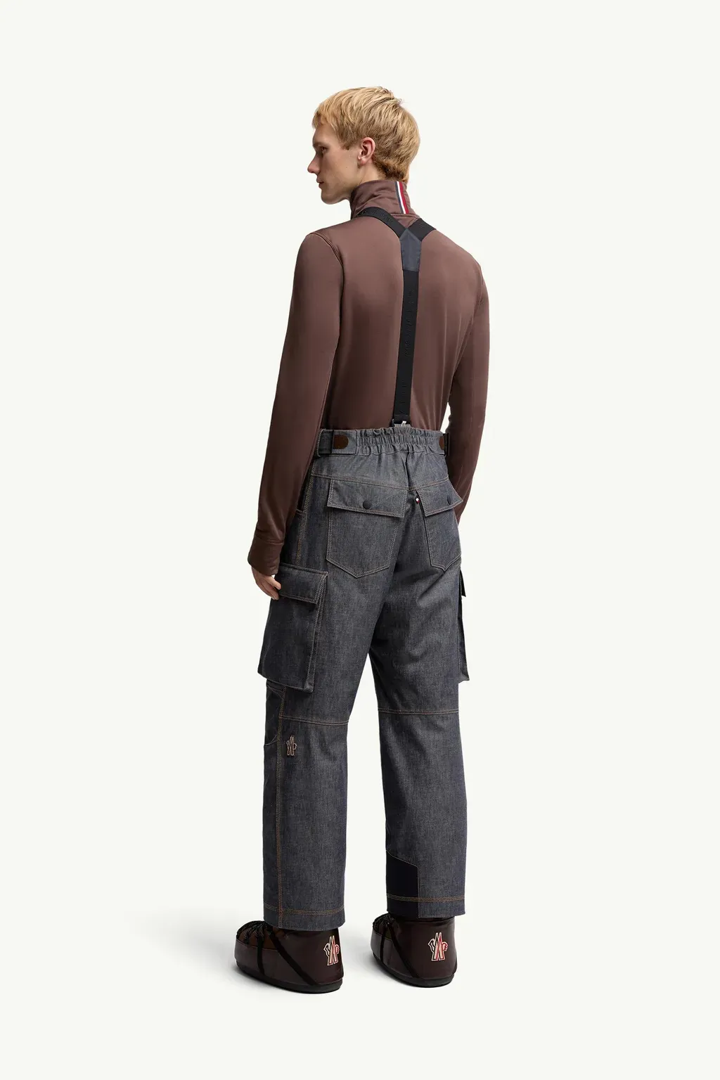 Padded Denim Ski Bib