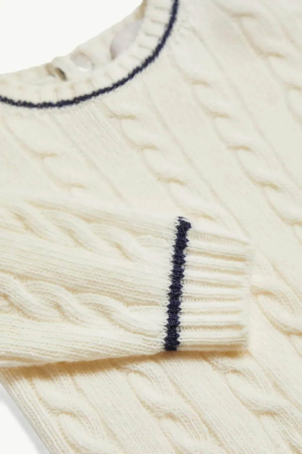Stripe-Trimmed Wool Jumper