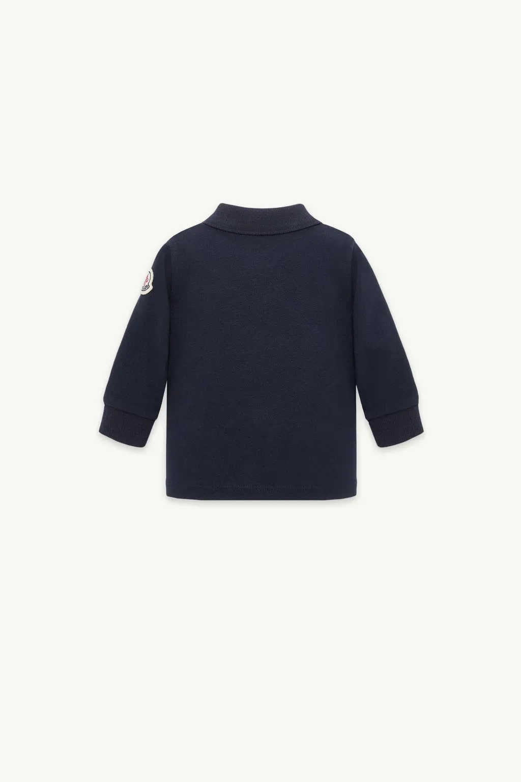 Tricolour Cotton Piquet Long Sleeve Polo Shirt