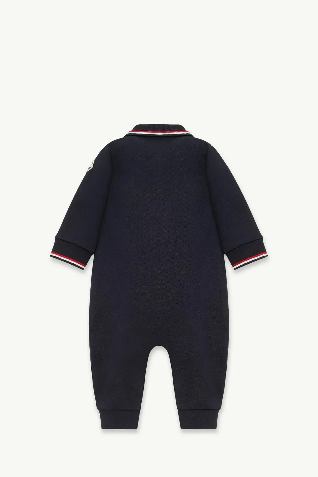 Tricolour-Trimmed Cotton Piquet Baby Grow