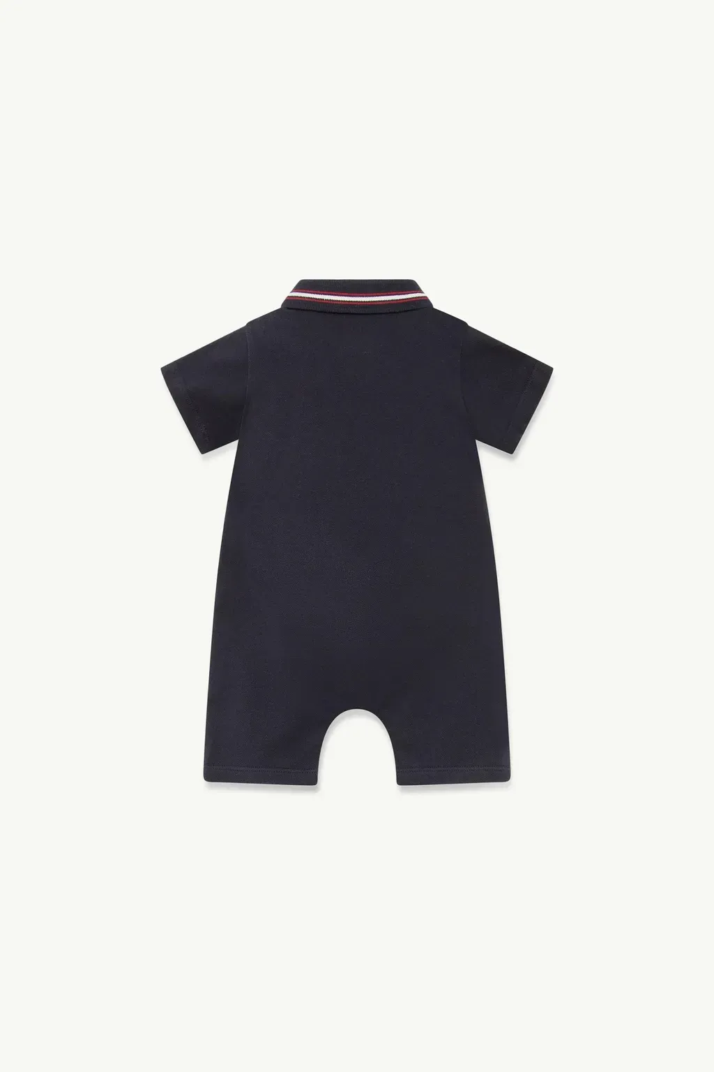Tricolour-Trimmed Cotton Piquet Baby Romper