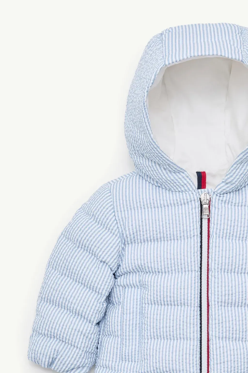 Haluk Seersucker Hooded Down Jacket