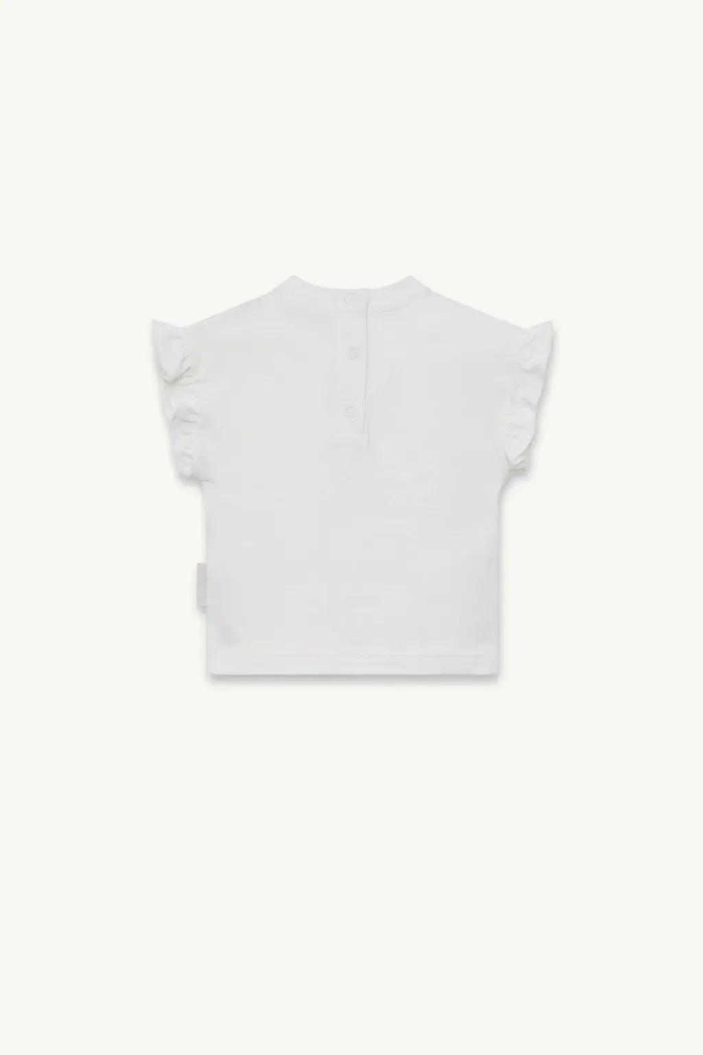 Animal Motif Ruffled Cotton T-Shirt
