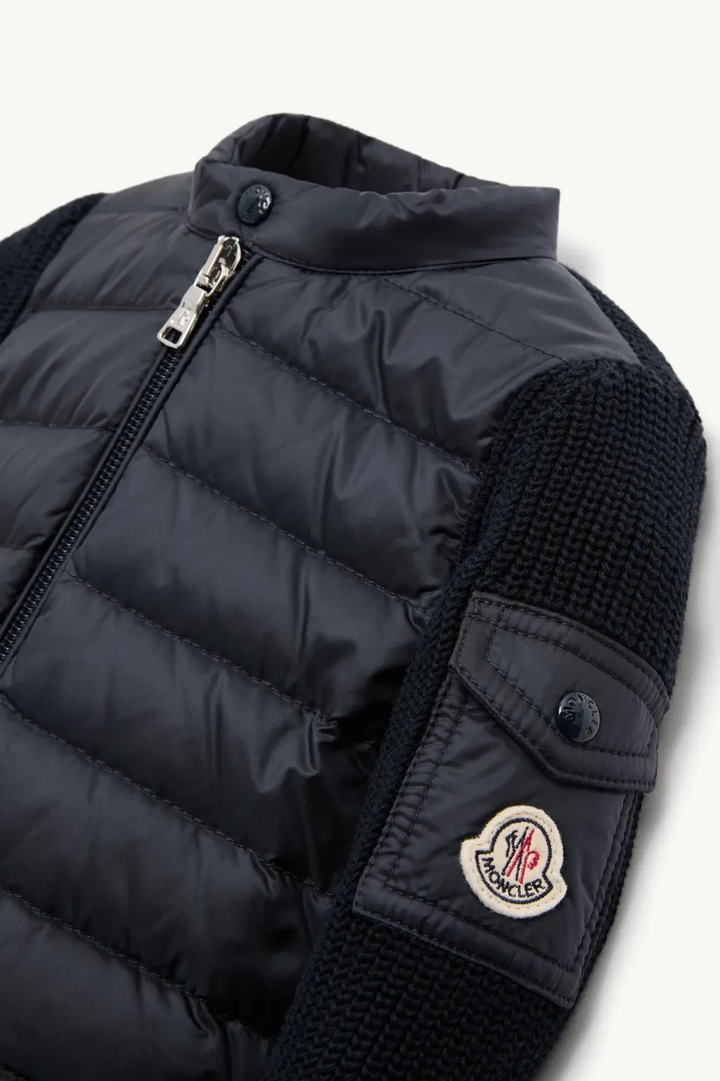 Padded Cotton Zip-Up Cardigan