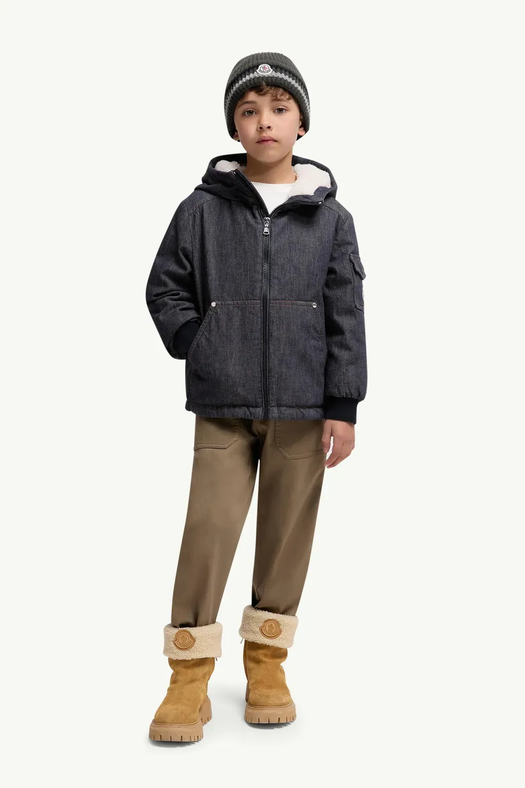 Nicolau Denim Hooded Down Jacket