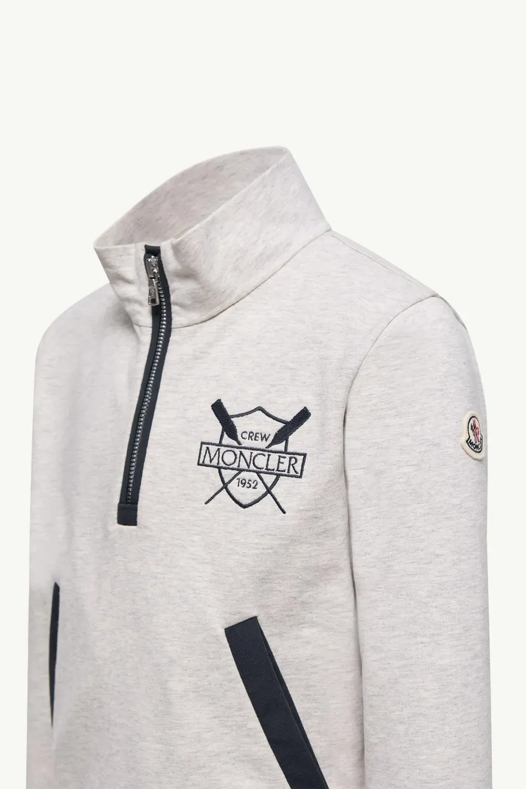 Logo Crest Stretch Cotton Polo Neck