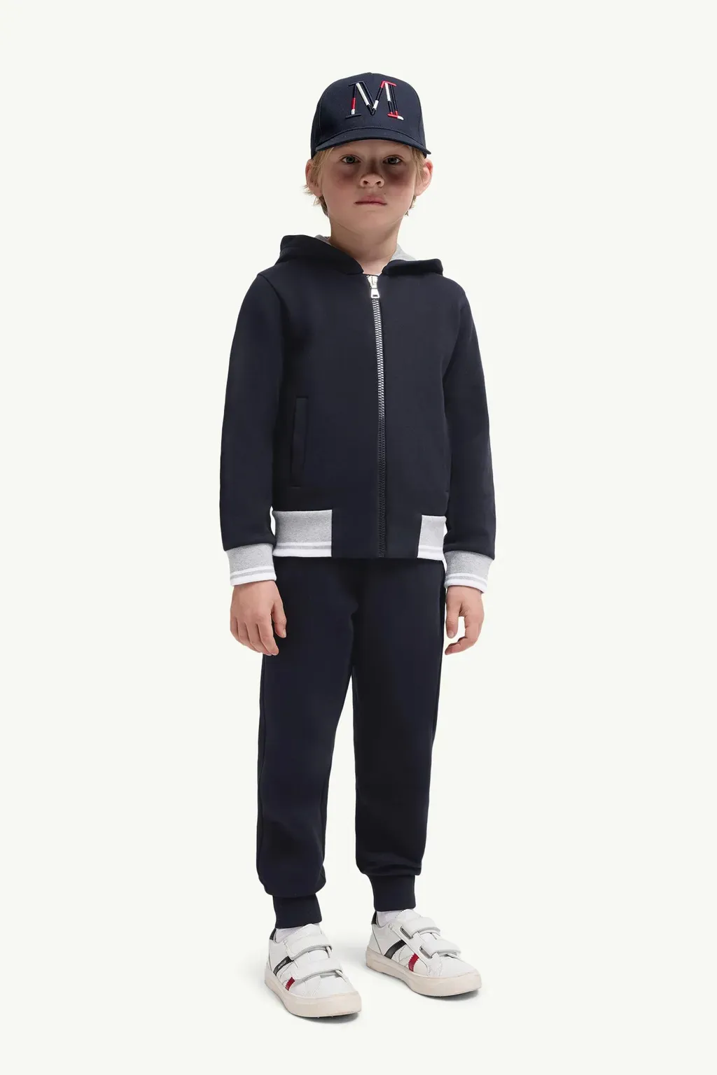 Stripe-Trimmed Cotton Zip-Up Hoodie