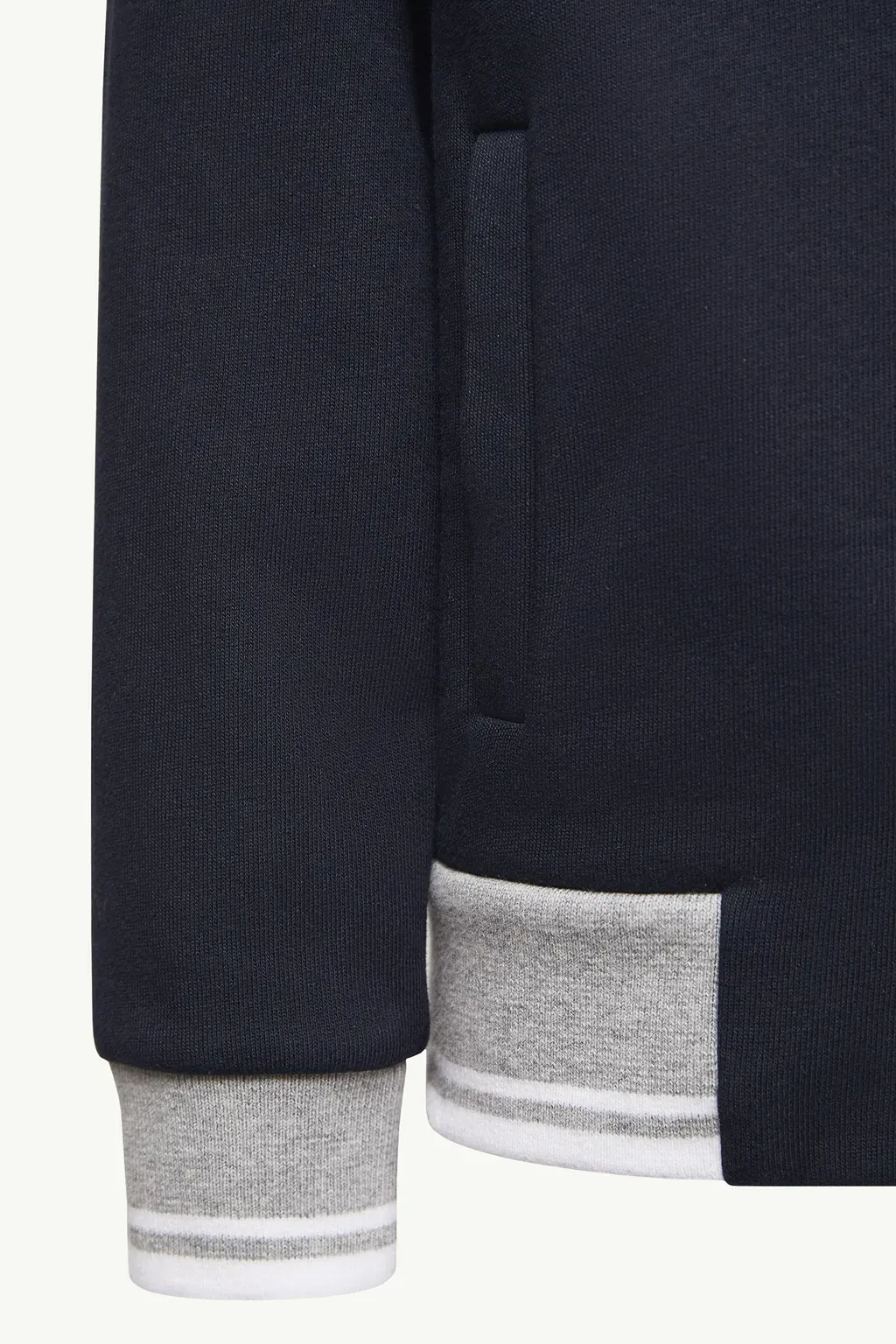 Stripe-Trimmed Cotton Zip-Up Hoodie