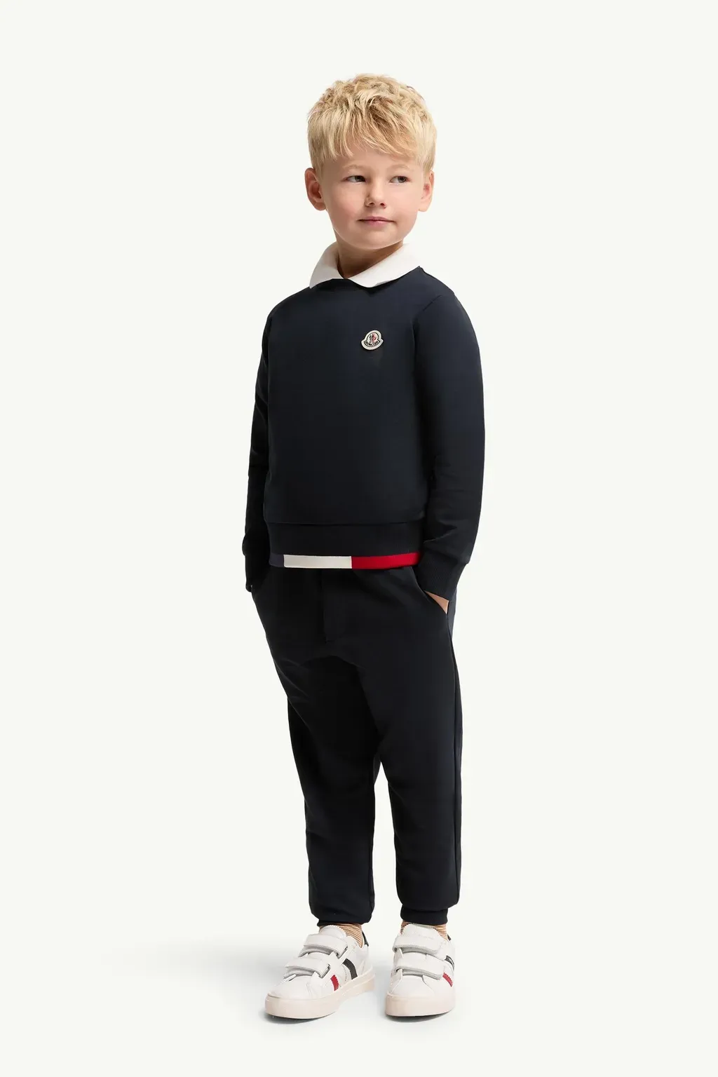 Tricolour-Trimmed Cotton Tracksuit Set