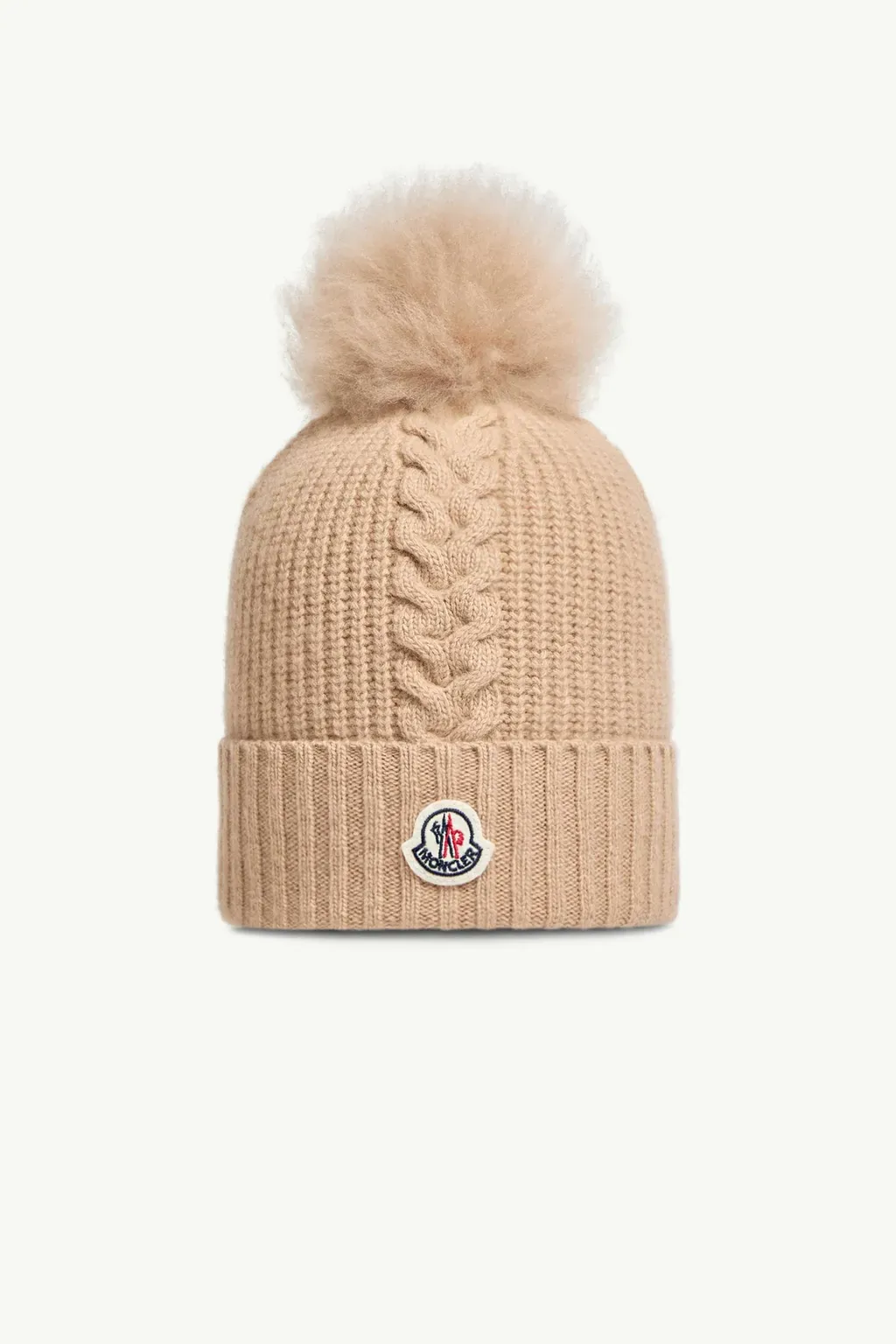 Wool Beanie With Shearling Pom Pom