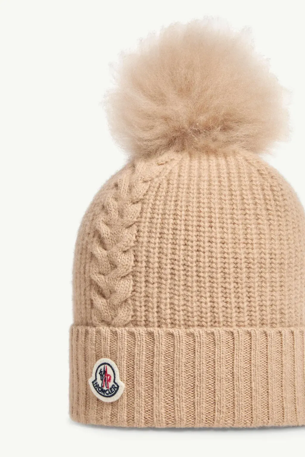 Wool Beanie With Shearling Pom Pom