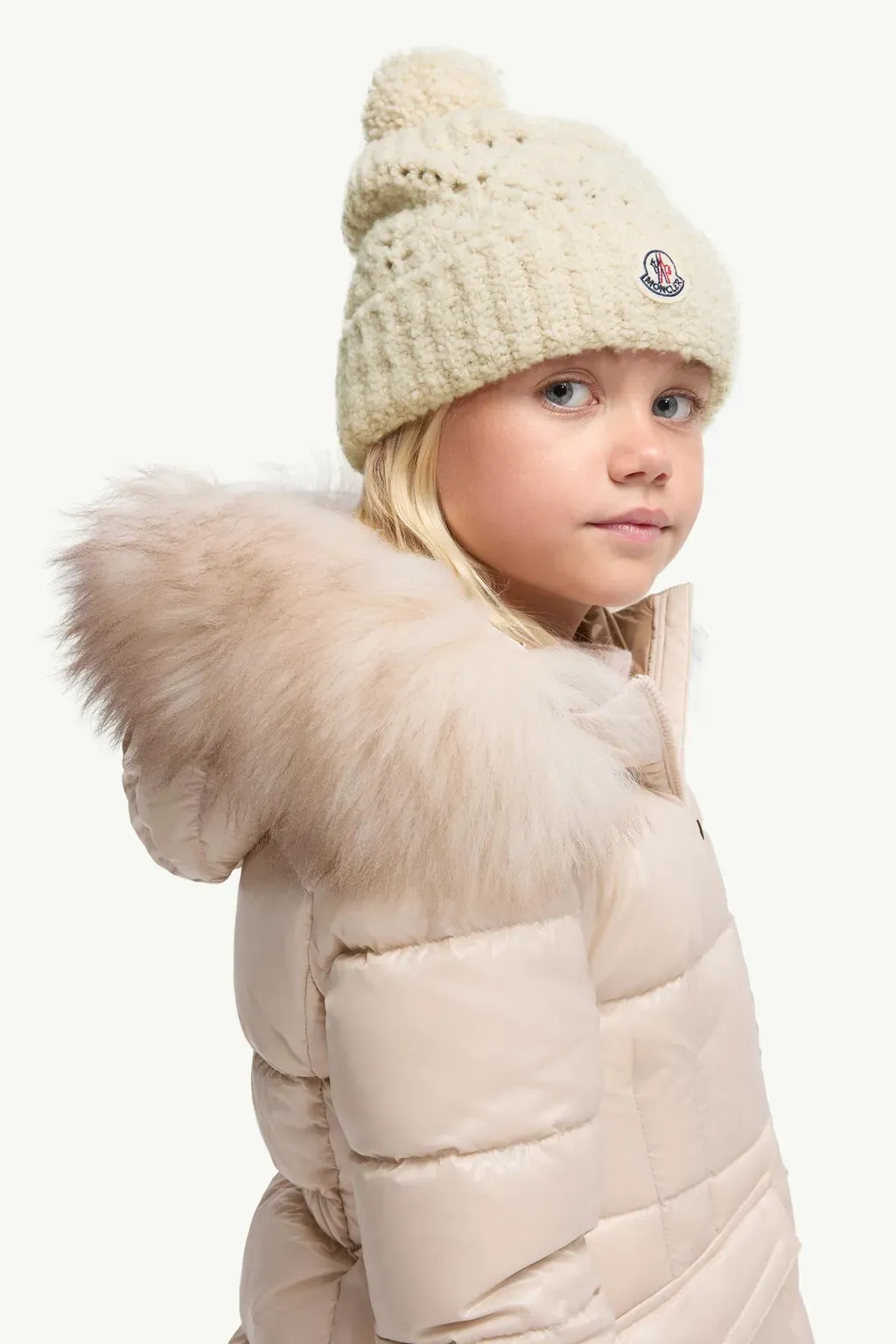 Wool Blend Beanie With Pom Pom