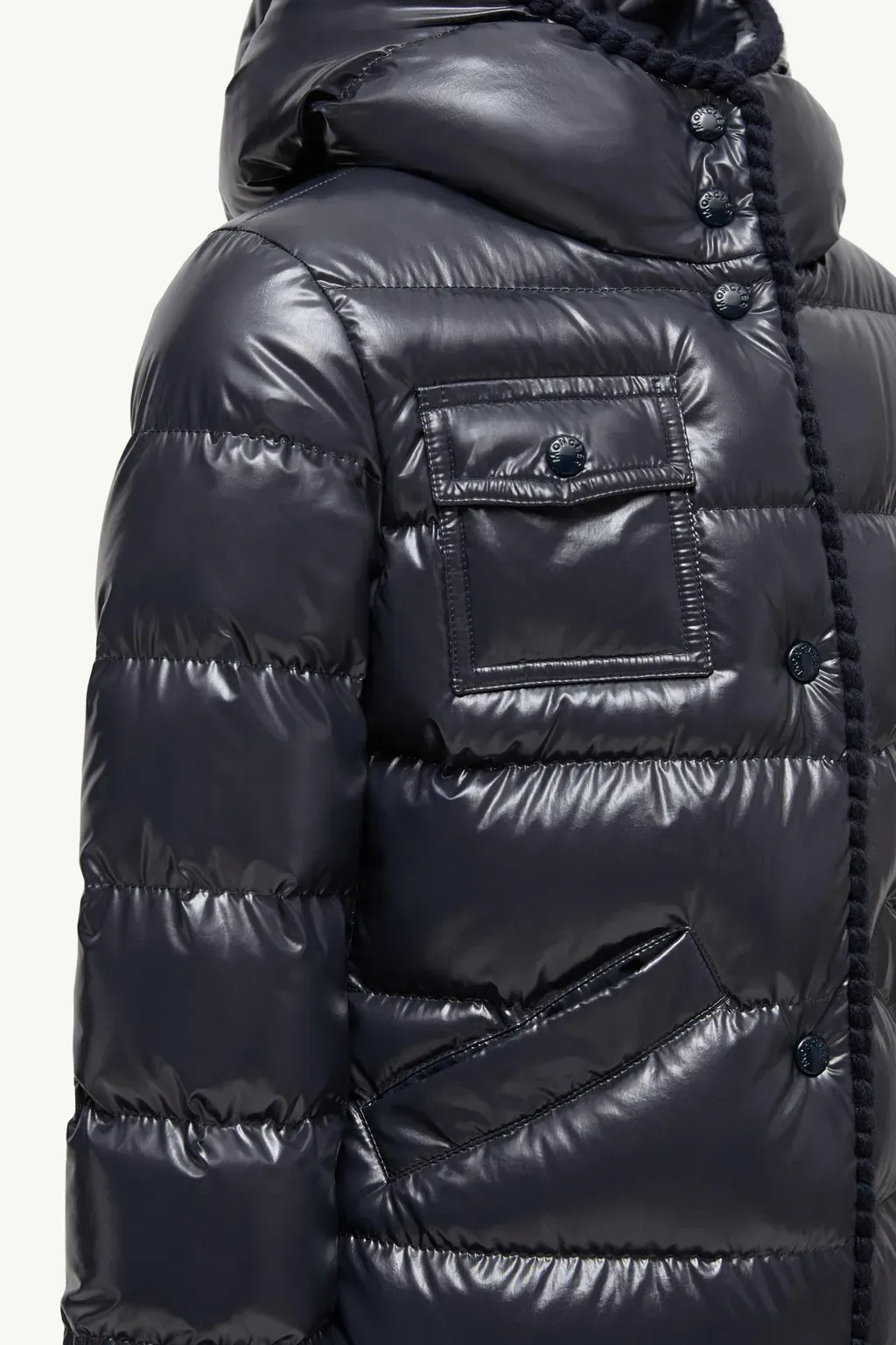 Glareins Braided Trim Hooded Down Jacket