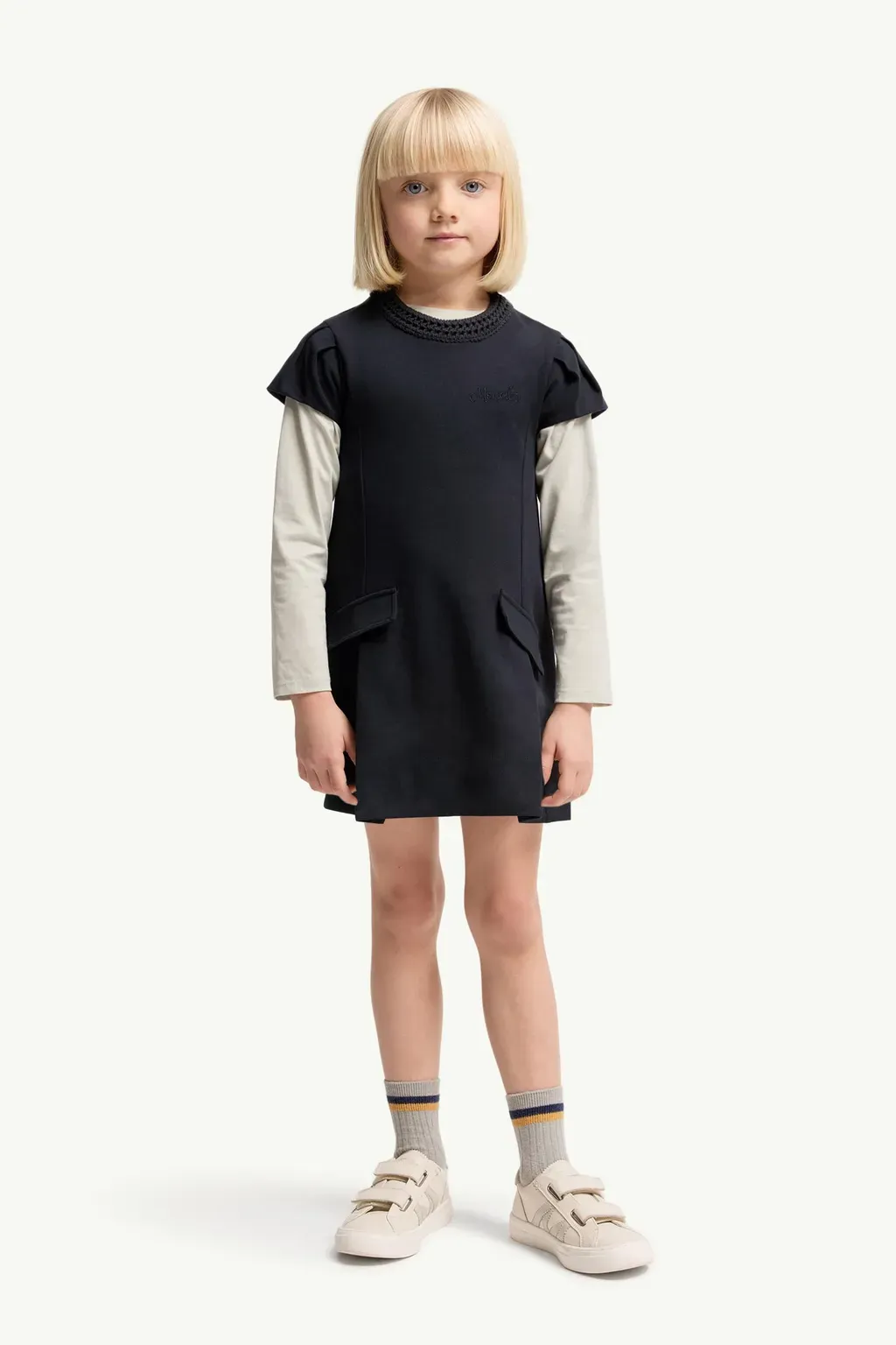 Crochet-Trimmed Cotton Dress