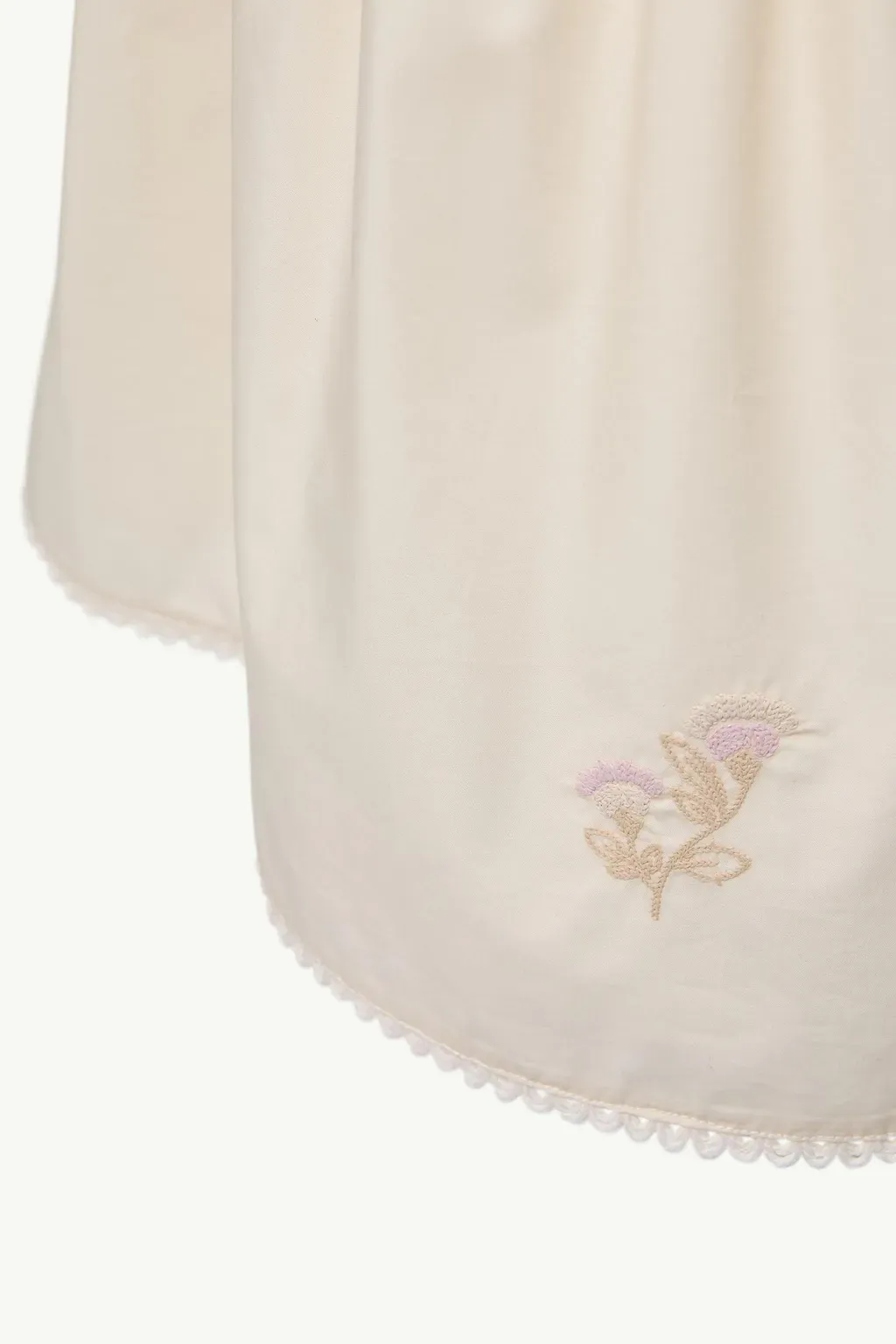 Embroidered Flower Cotton Blend Dress