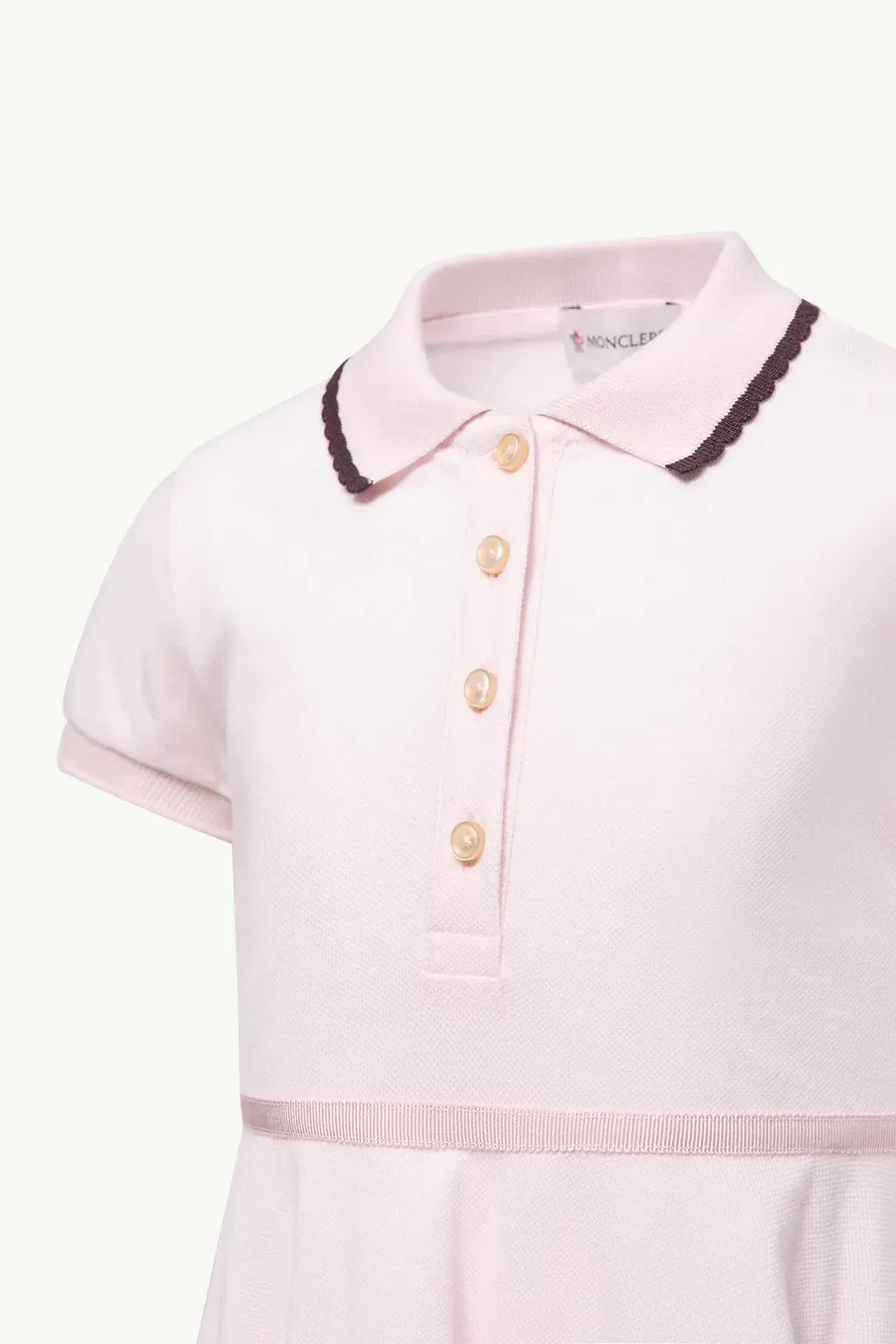 Pleated Cotton Polo Shirt Dress