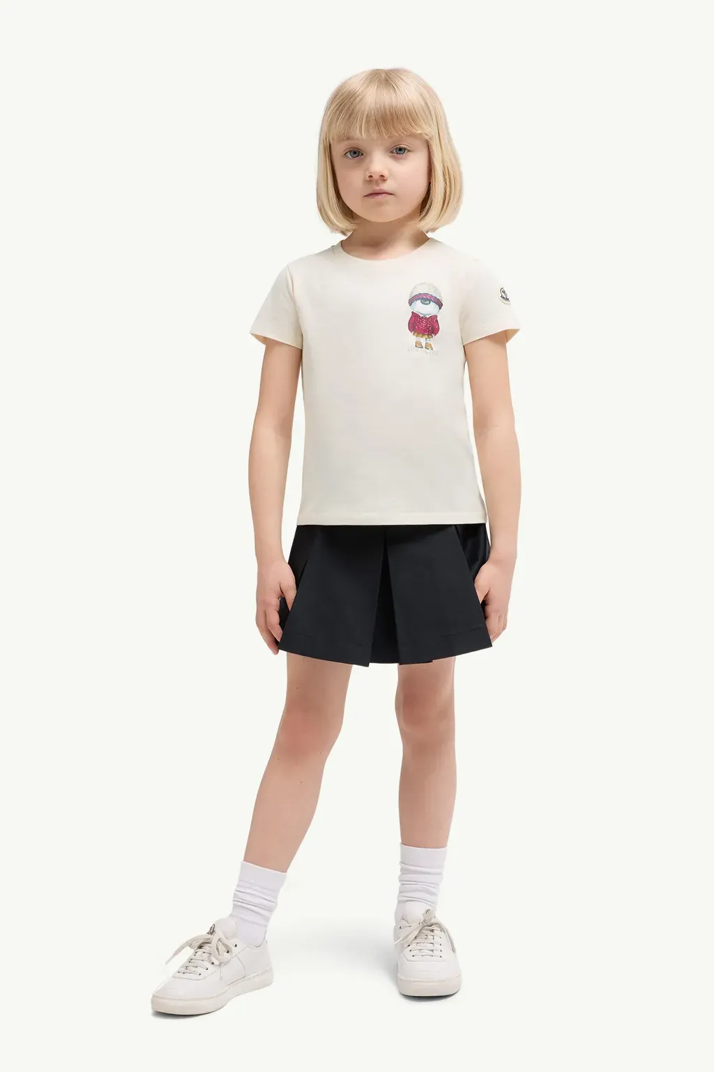 Teddy Bear Motif Cotton T-Shirt