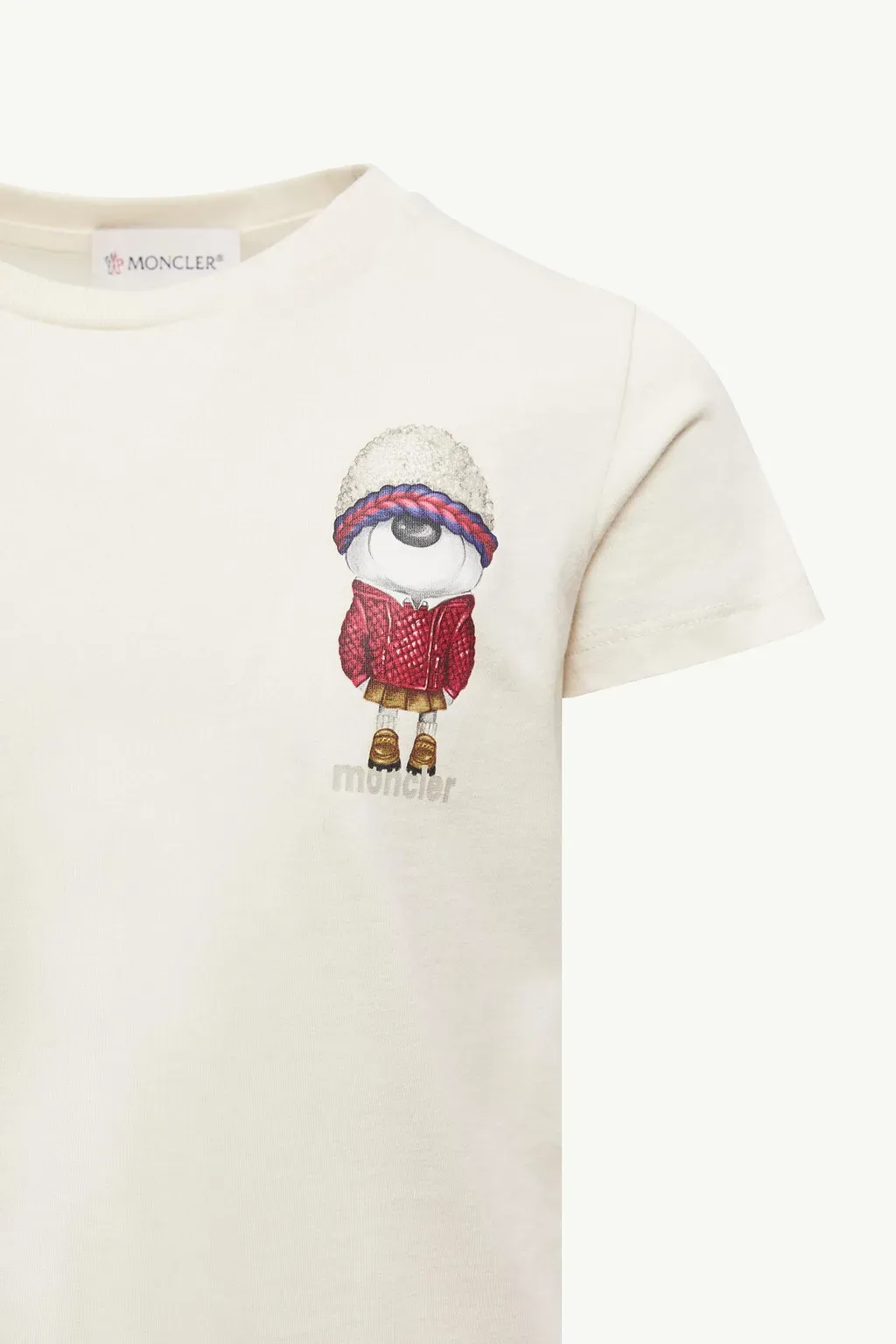 Teddy Bear Motif Cotton T-Shirt