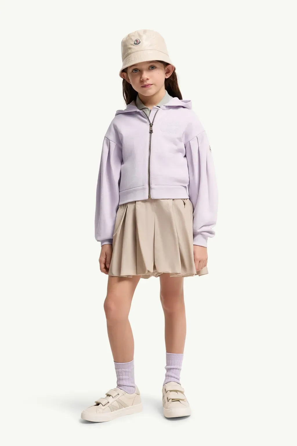 Embroidered Zip-Up Cotton Hoodie