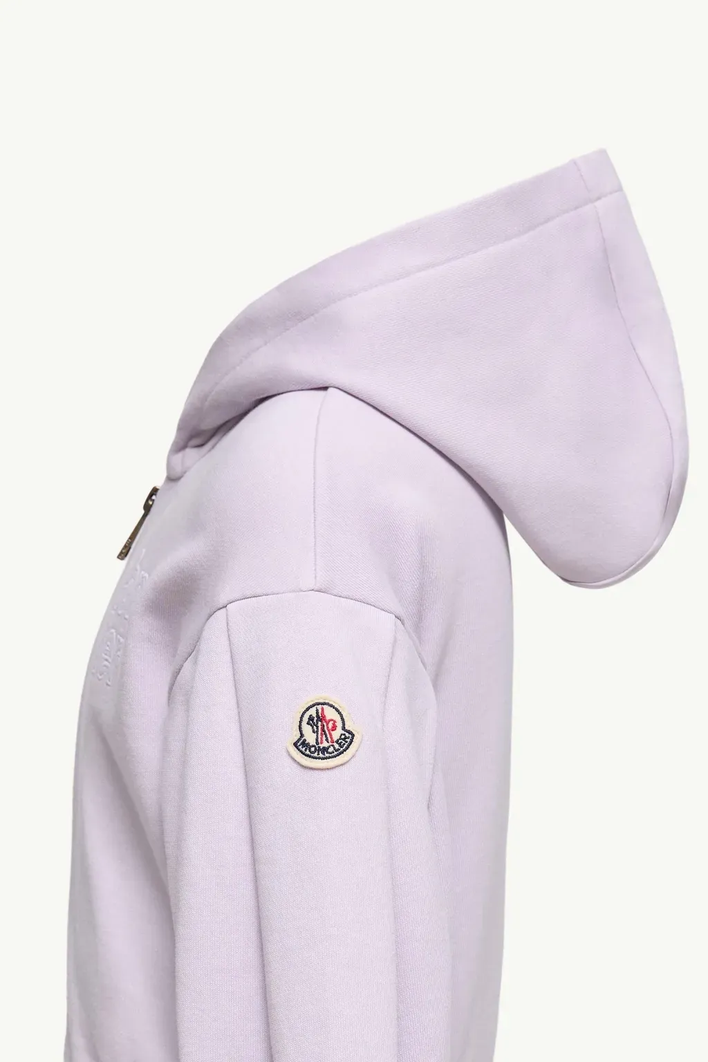 Embroidered Zip-Up Cotton Hoodie