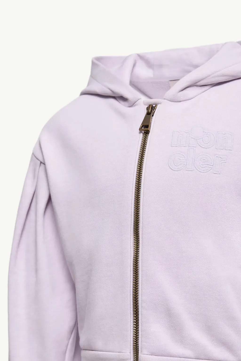 Embroidered Zip-Up Cotton Hoodie