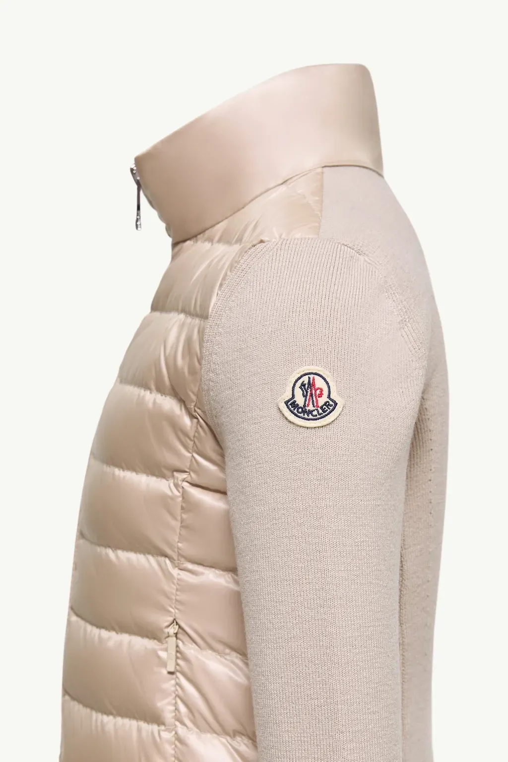 Padded Wool Zip-Up Cardigan