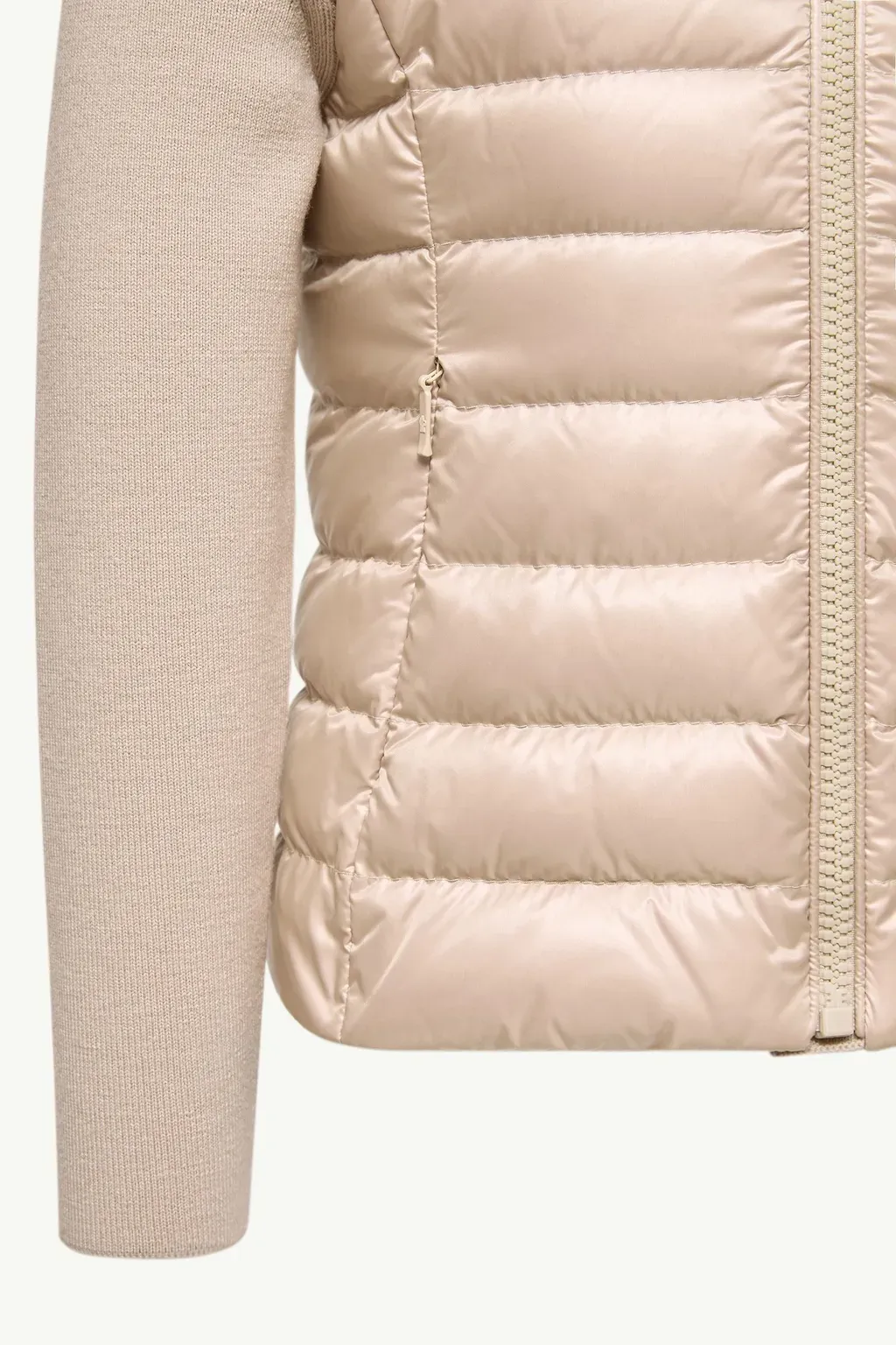 Padded Wool Zip-Up Cardigan