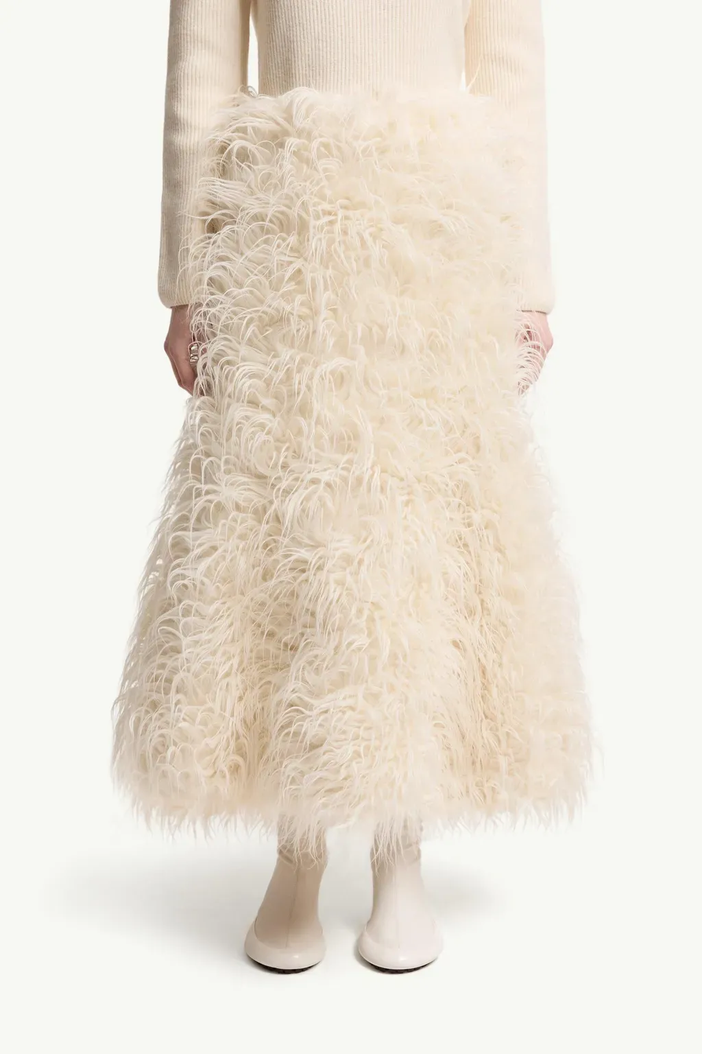 Moncler + Jil Sander Textured Wool Blend Midi Skirt