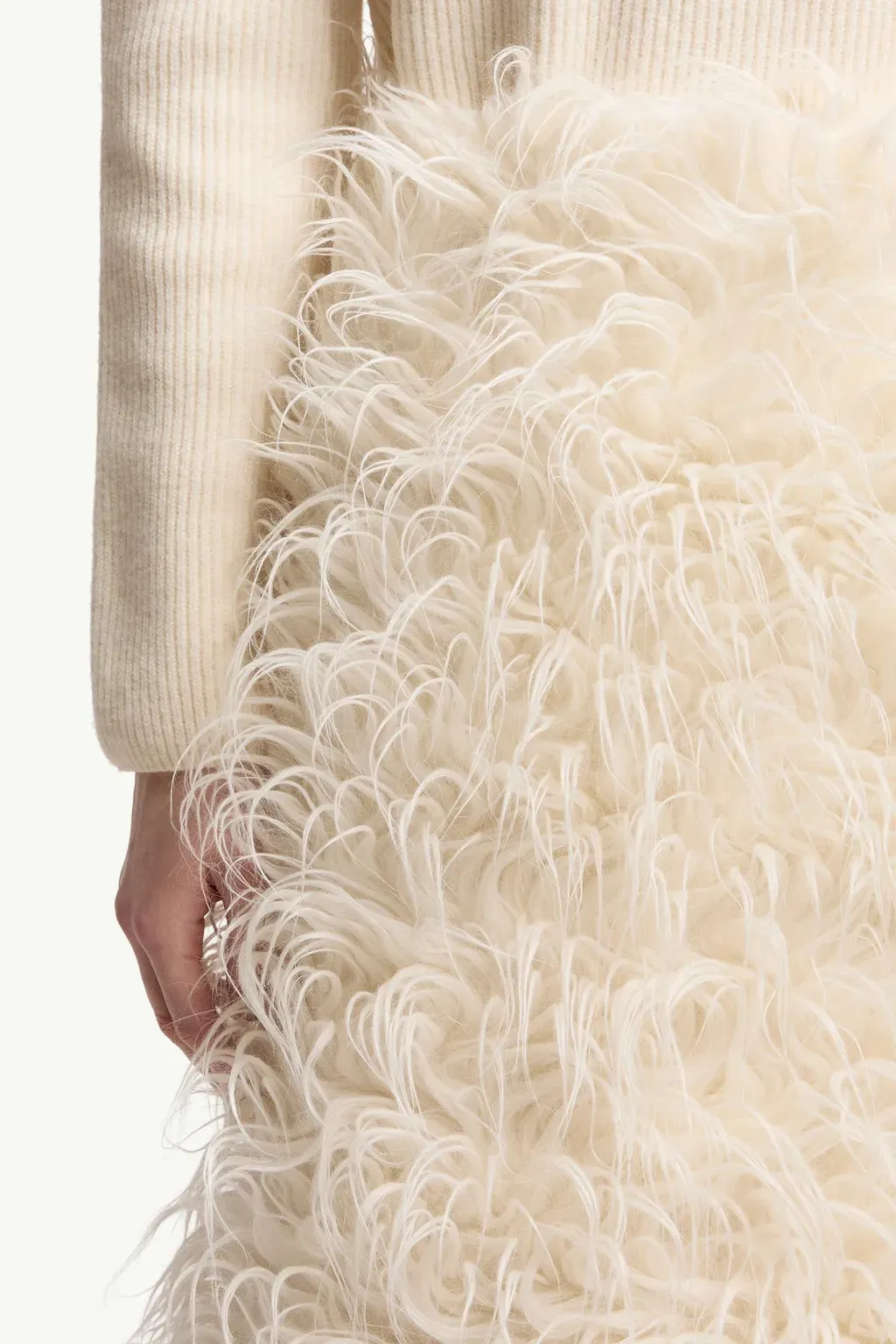 Moncler + Jil Sander Textured Wool Blend Midi Skirt