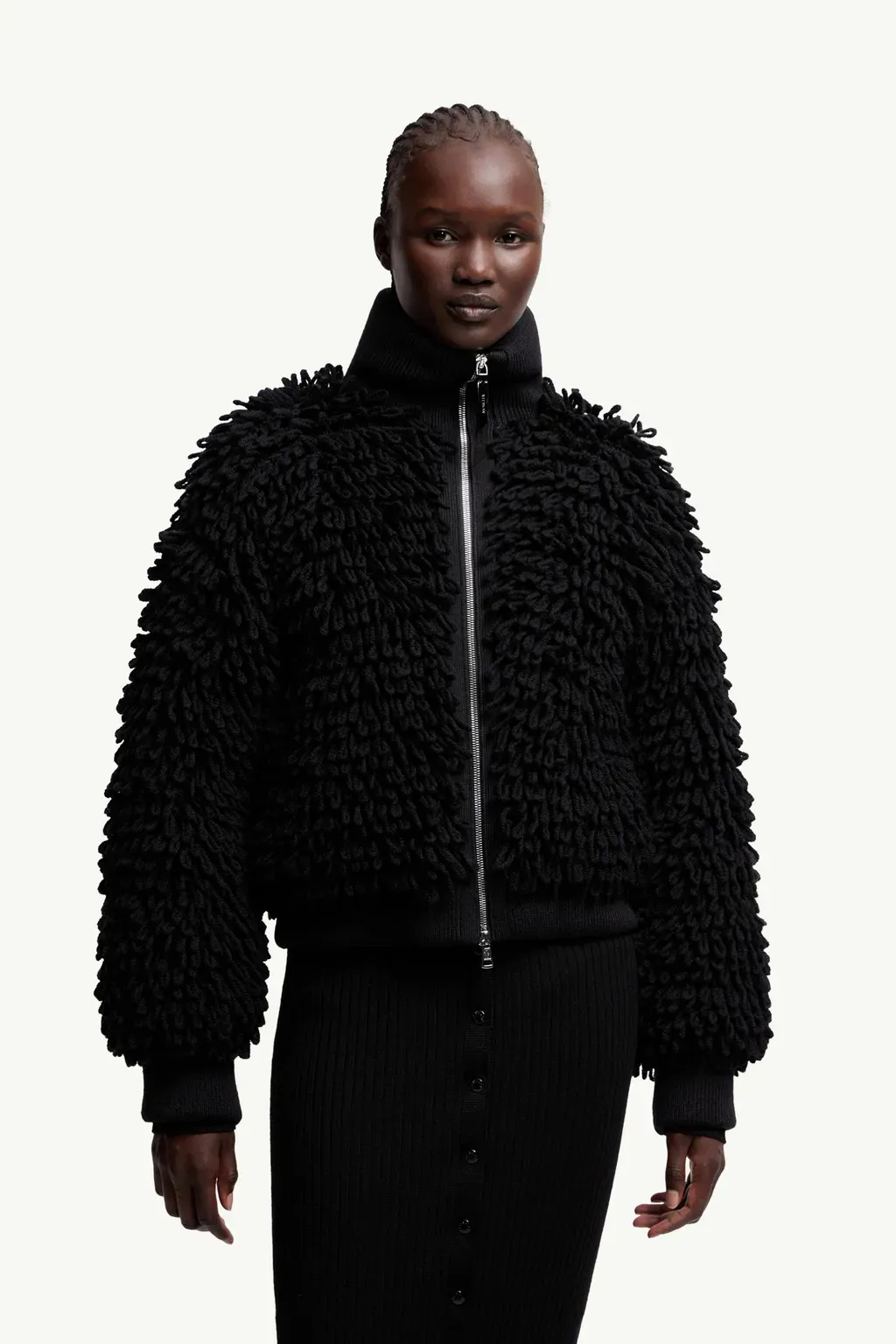 Moncler X Ee72 By Edward Enninful Wool Blend Zip-Up Cardigan