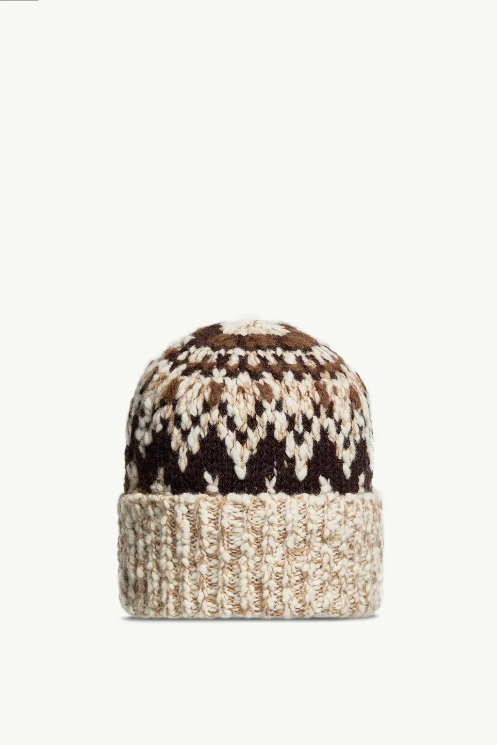 Geometric Jacquard Wool Blend Beanie