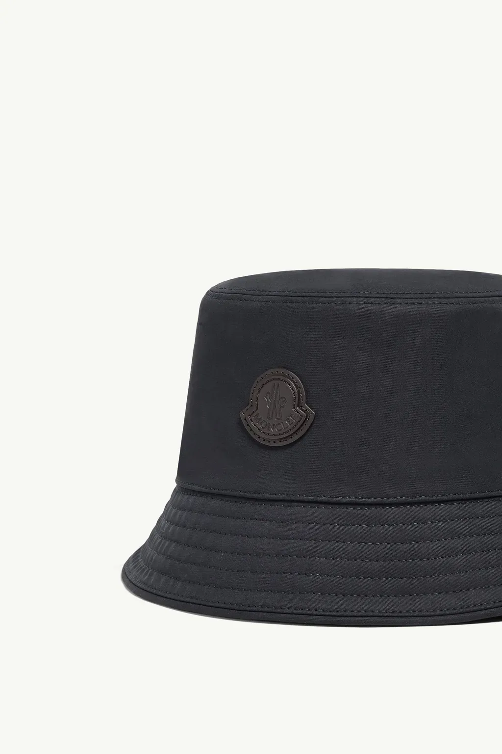 Leather Logo Cotton Blend Bucket Hat