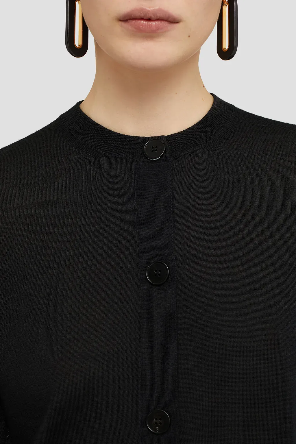 Cashmere Blend Crew-Neck Cardigan