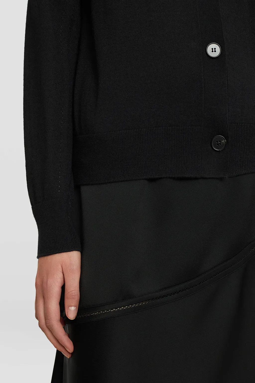 Cashmere Blend Crew-Neck Cardigan