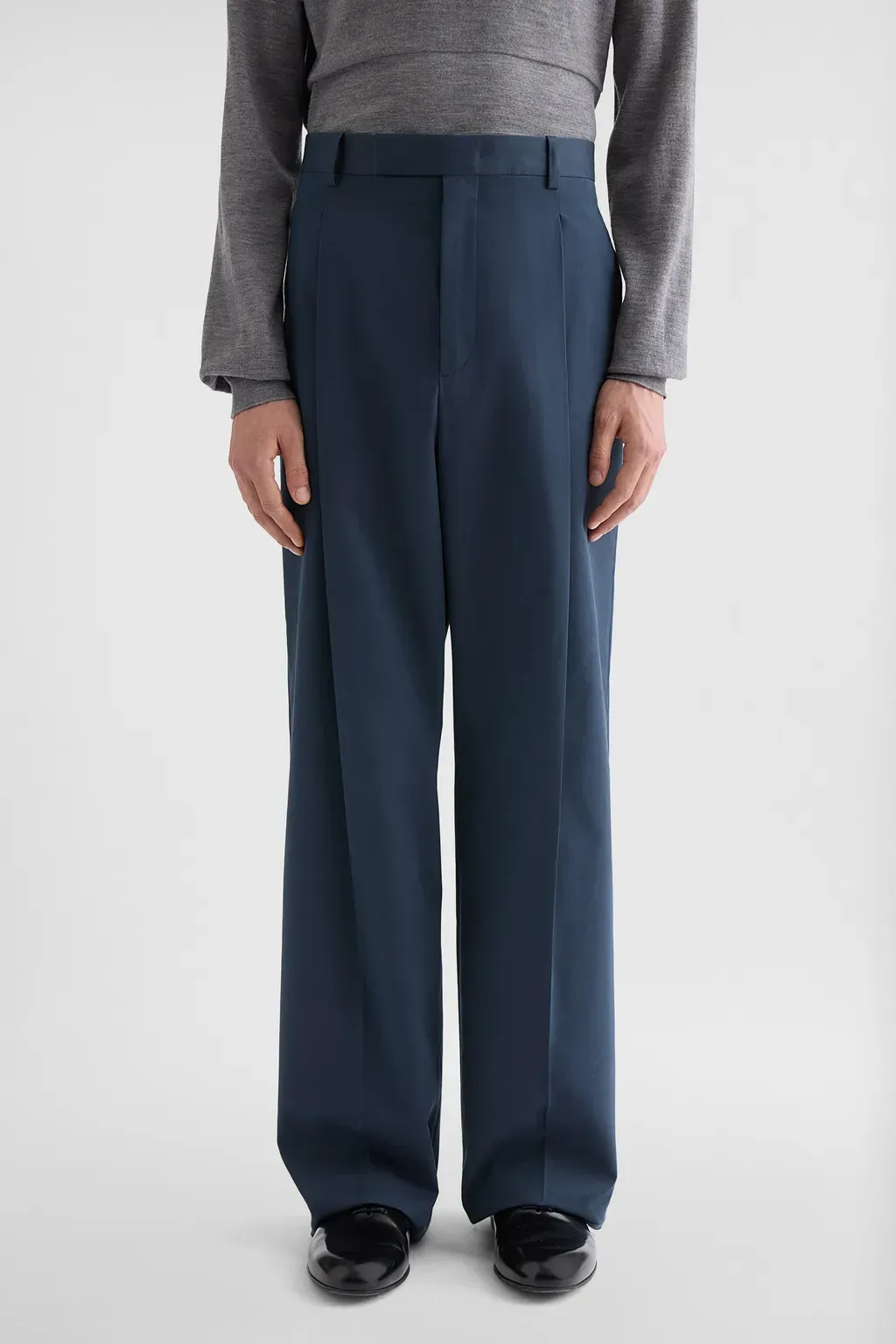 Cotton Blend Poplin Trousers