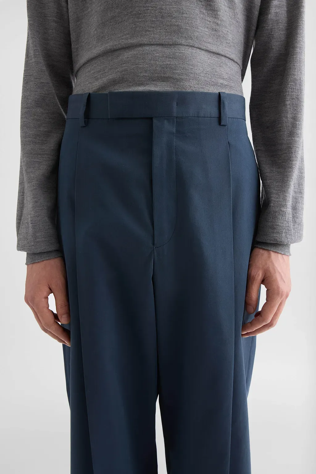 Cotton Blend Poplin Trousers
