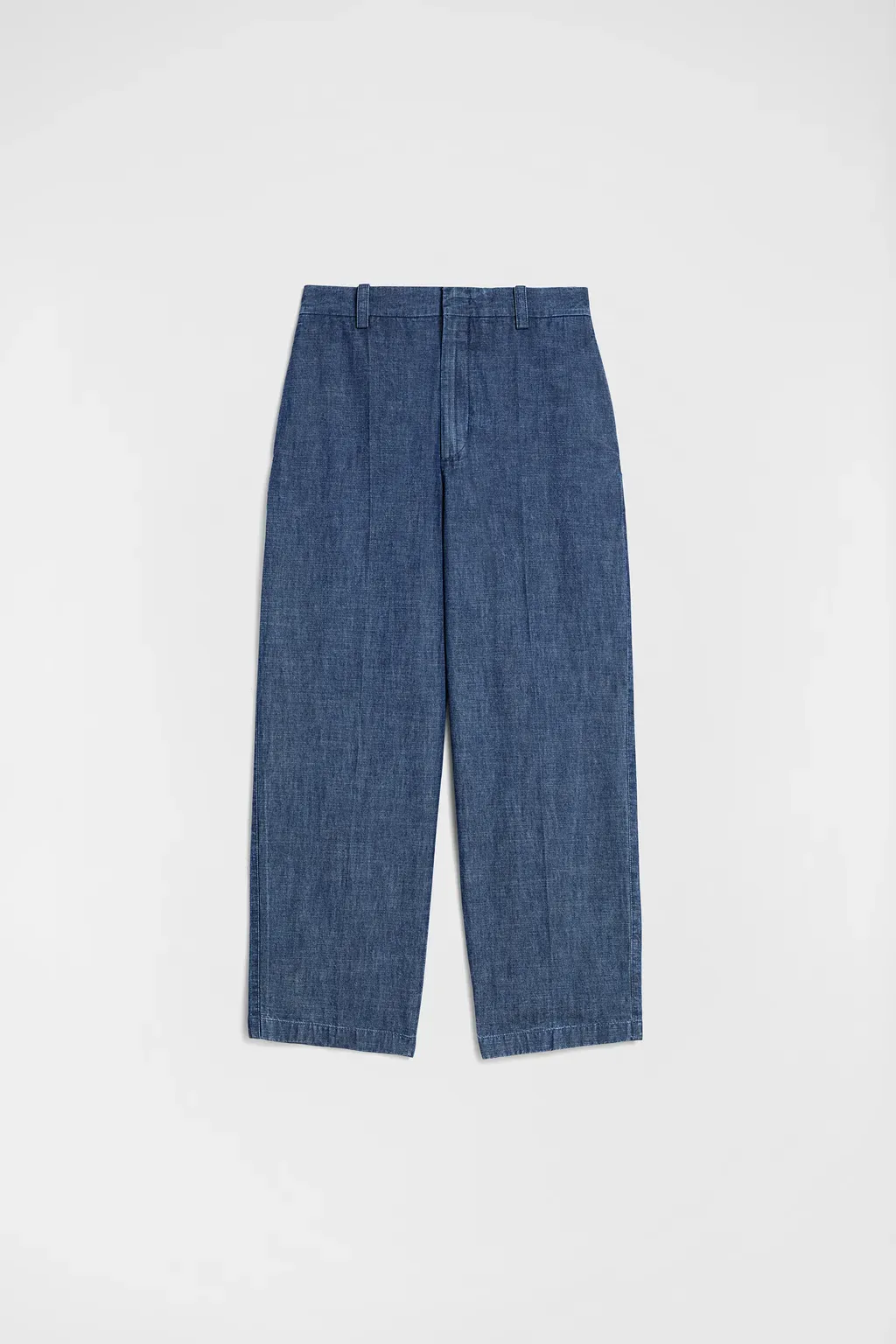 Cotton Chambray Tapered Trousers