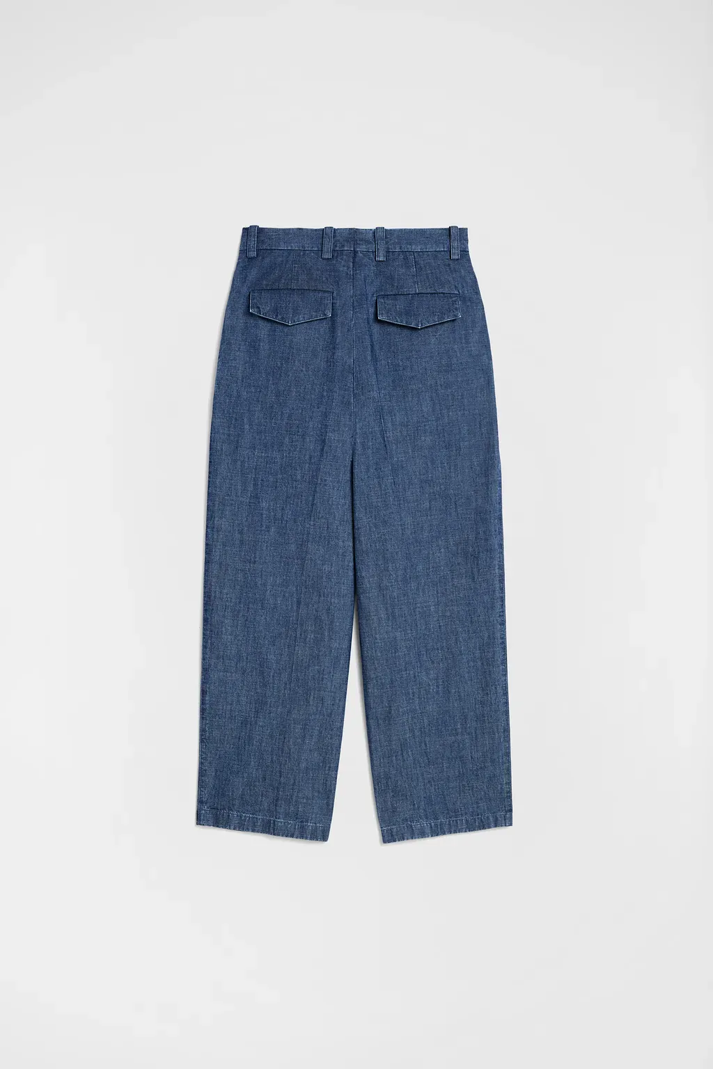 Cotton Chambray Tapered Trousers