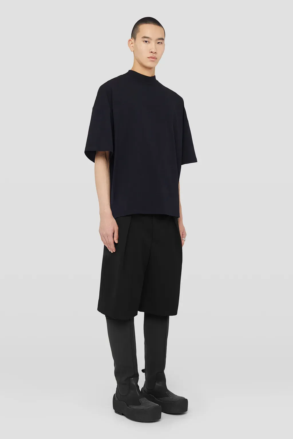 Cotton Mock-Neck T-Shirt