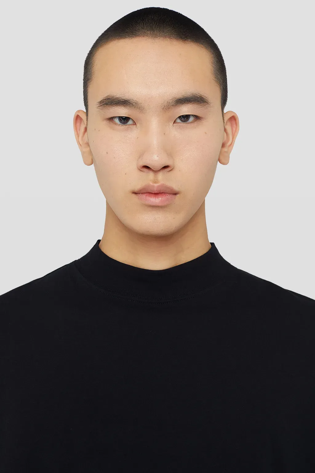 Cotton Mock-Neck T-Shirt